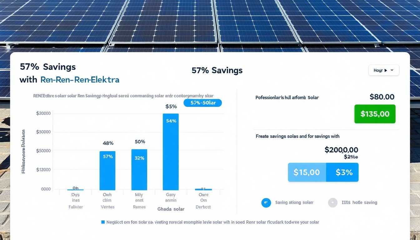 Chart showing 57% savings with Ren-Elektra solar