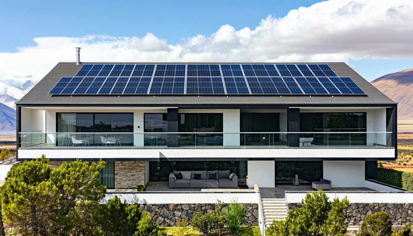 AI-powered solar panels installed on a modern home in Peru AI-powered solar panels installed on a modern home in Peru